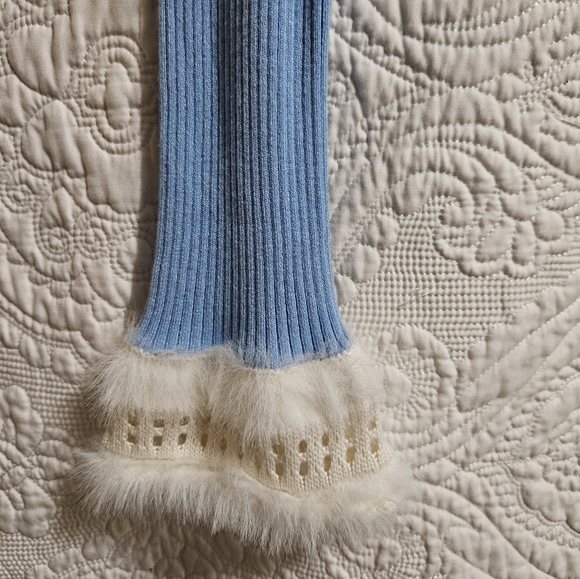 Fluffy Blue Tie Up Cardigan - Picture 3 of 3